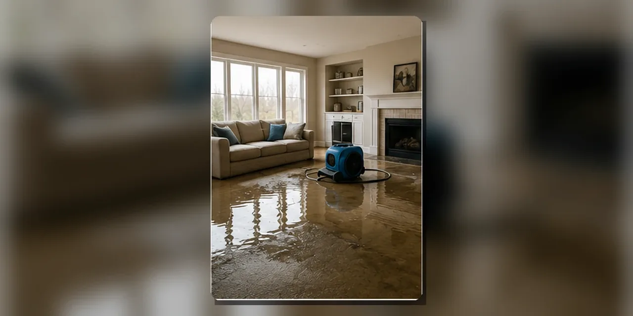 Water damage restoration team handling a property loss