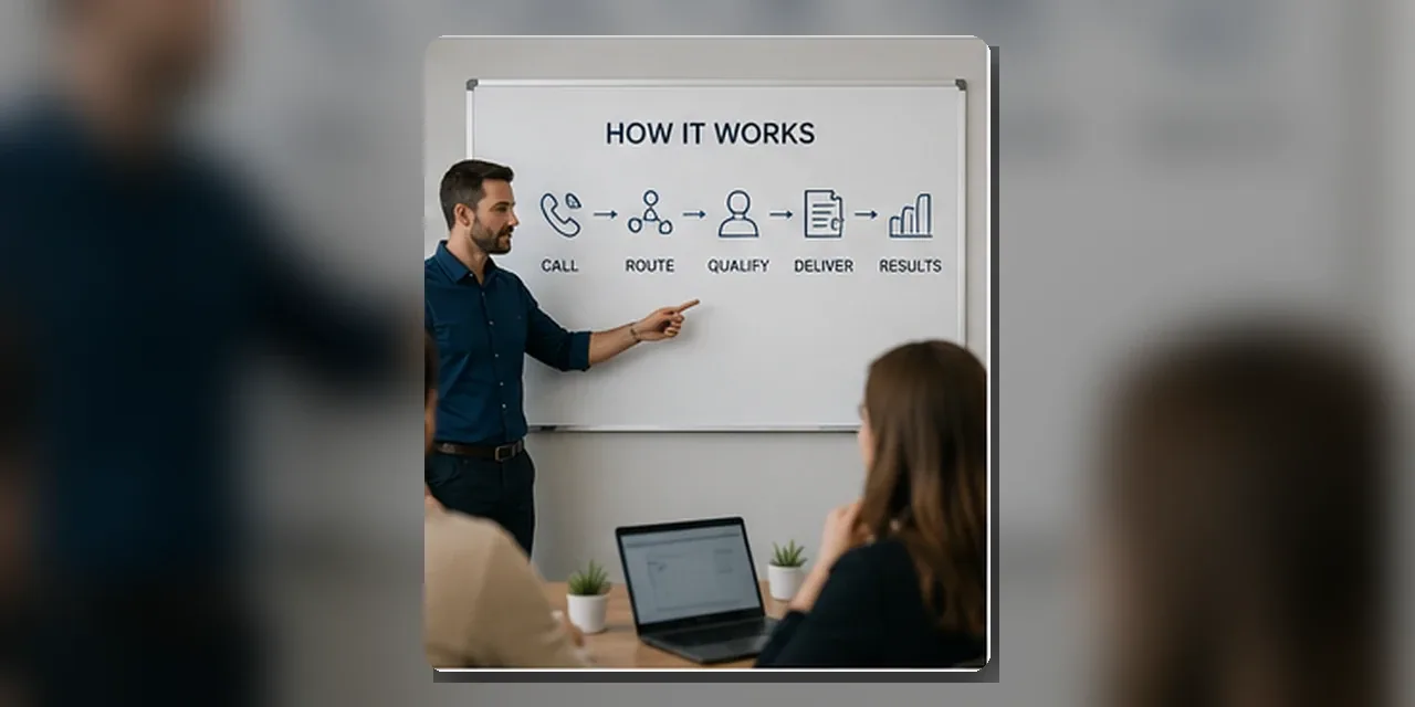 Diagram showing how restoration inbound call campaigns work step by step